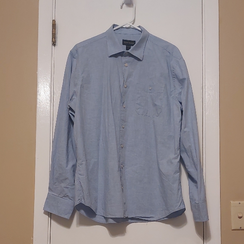 Men's Blue LS Button-Up Shirt